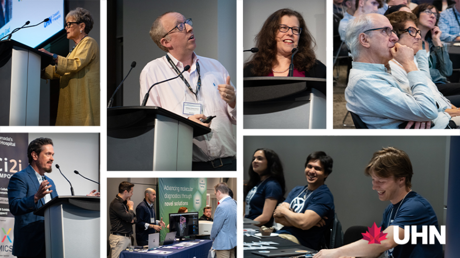 Collage of photos of speakers and attendees at the event
